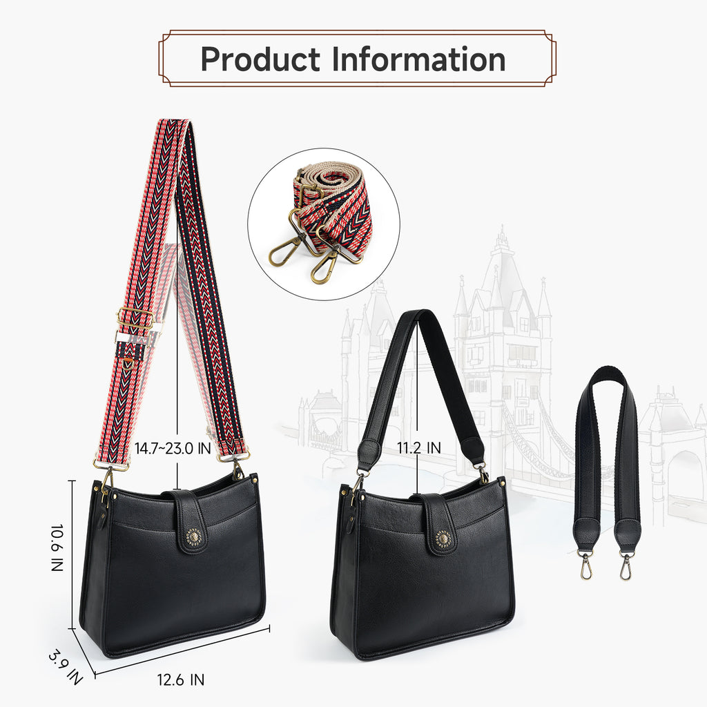 APHISON Crossbody Bags for Women Trendy Vegan Leather Hobo Handbags Shoulder Bag Purses for Women with 2 Adjustable Straps APHISON