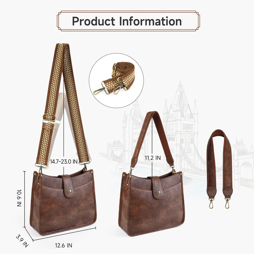 APHISON Crossbody Bags for Women Trendy Vegan Leather Hobo Handbags Shoulder Bag Purses for Women with 2 Adjustable Straps APHISON