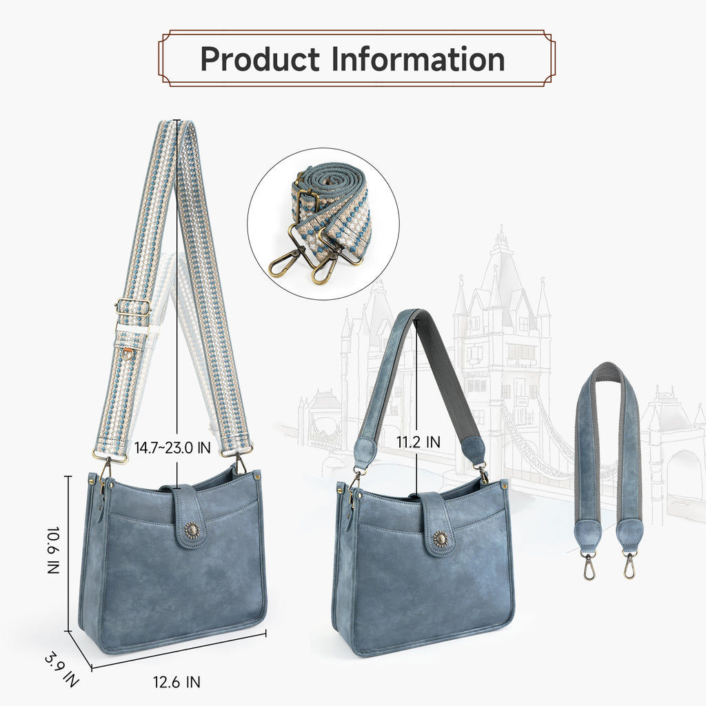 APHISON Crossbody Bags for Women Trendy Vegan Leather Hobo Handbags Shoulder Bag Purses for Women with 2 Adjustable Straps APHISON