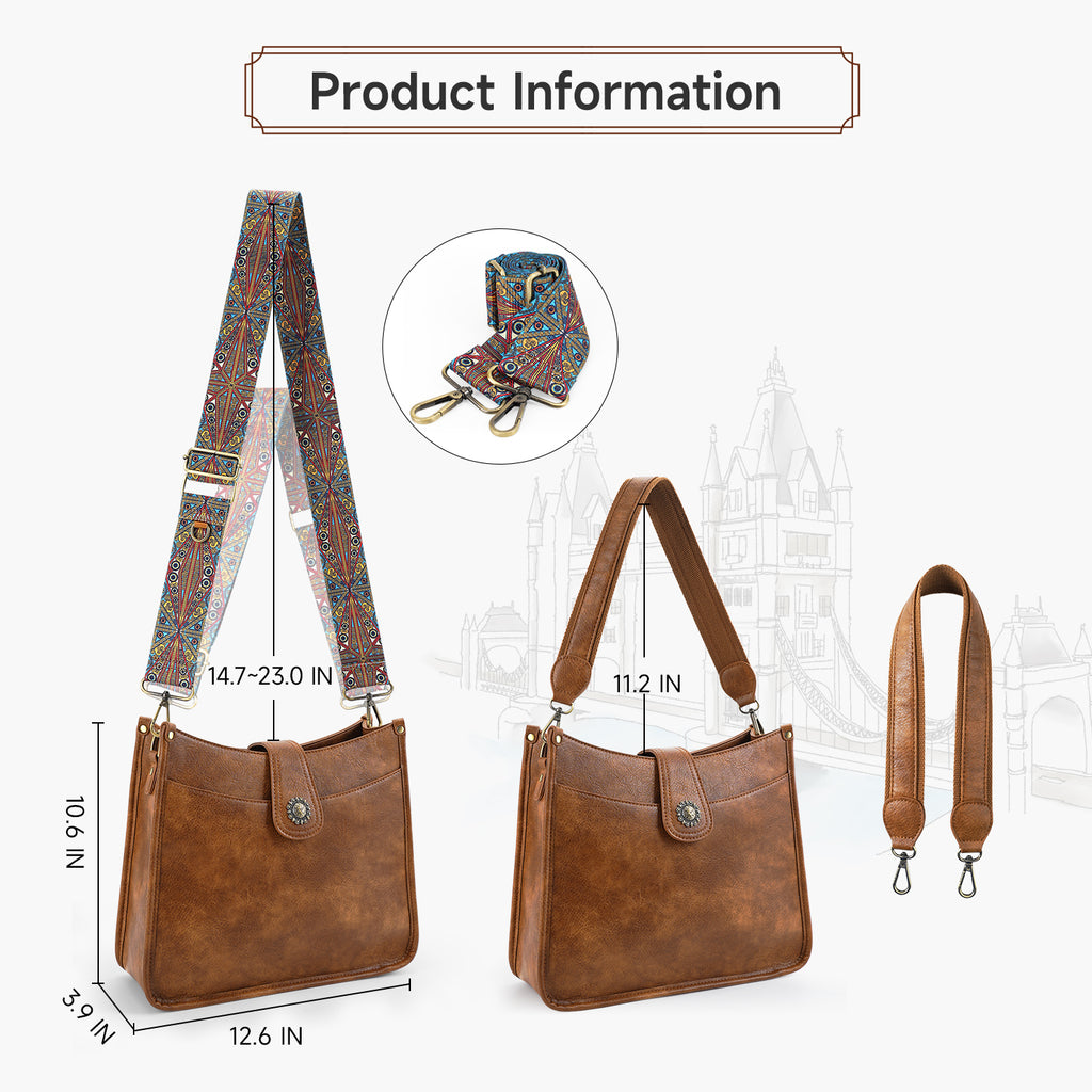 APHISON Crossbody Bags for Women Trendy Vegan Leather Hobo Handbags Shoulder Bag Purses for Women with 2 Adjustable Straps APHISON