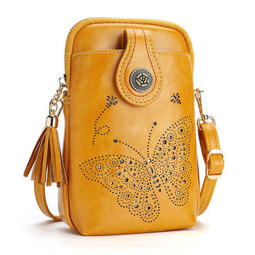 Yellow CrossBody Bag-Butterfly Butterfly Series CrossBody Bag