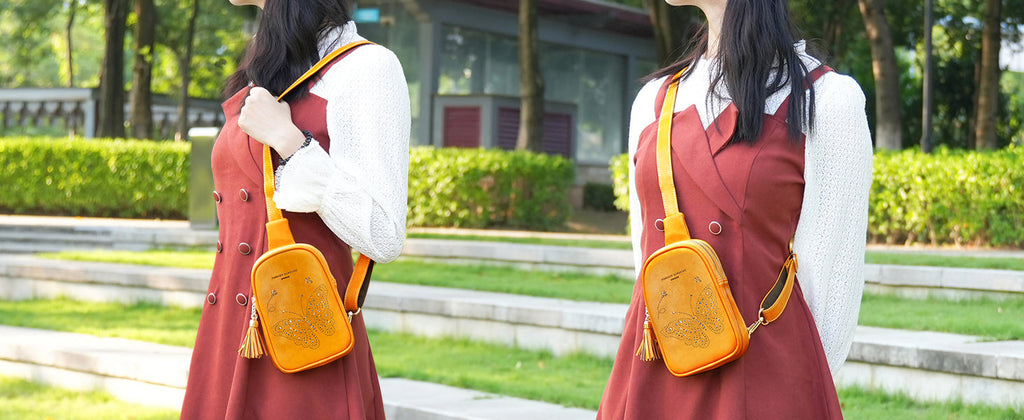 APHISON Butterfly Small Sling Bag Fanny Packs Cell Phone Purse Vegan Leather Crossbody Bags Gifts for Women Men Teen Girls BLACK APHISON