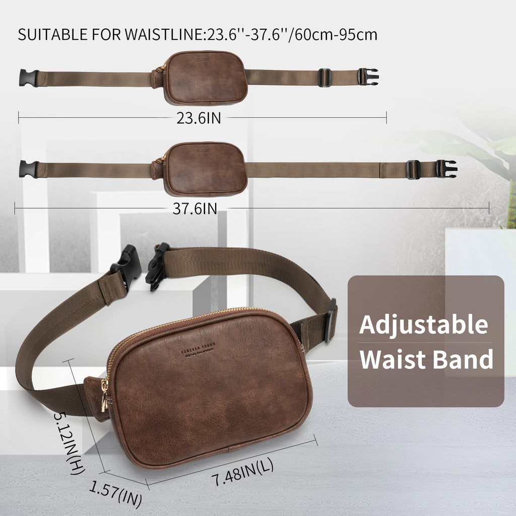 APHISON Fanny Pack,Crossbody Belt Bag with Adjustable Straps, Bum sling bag,Fashion Waist Pack for Women and Men - Pure Coffee APHISON