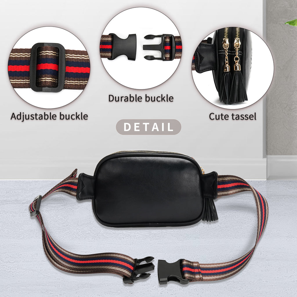 APHISON Fanny Pack,Crossbody Belt Bag with Adjustable Straps, Bum sling bag,Fashion Waist Pack for Women and Men - Black APHISON