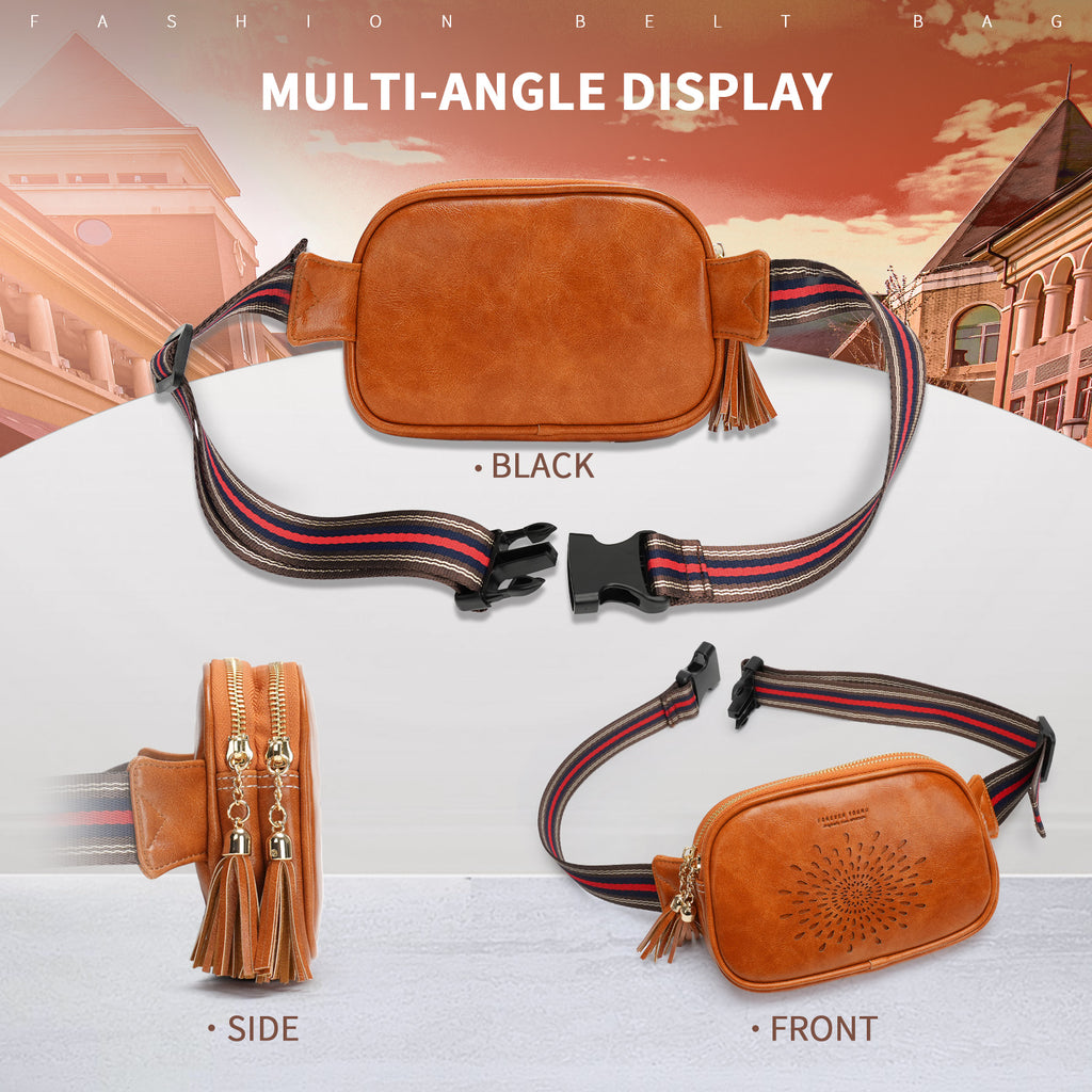 APHISON Fanny Pack,Crossbody Belt Bag with Adjustable Straps, Bum sling bag,Fashion Waist Pack for Women and Men - Brown APHISON