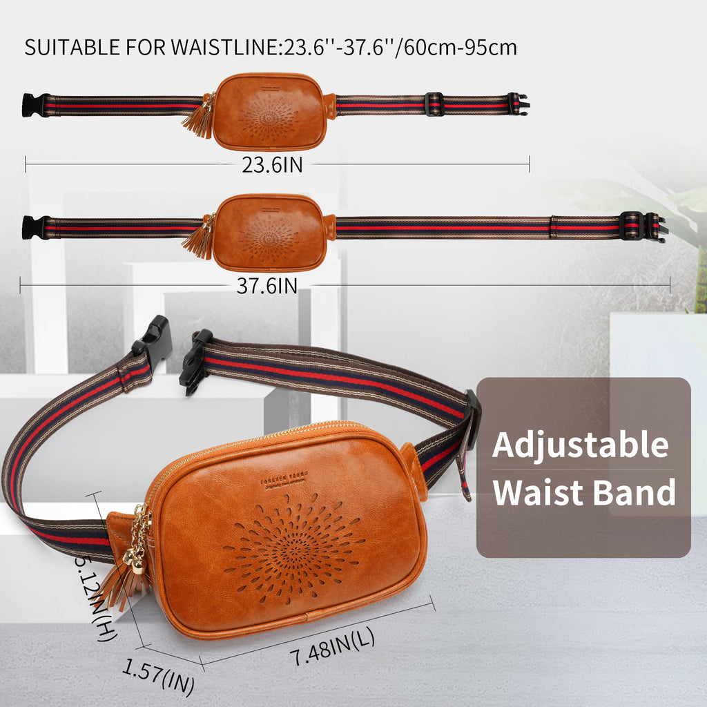 APHISON Fanny Pack,Crossbody Belt Bag with Adjustable Straps, Bum sling bag,Fashion Waist Pack for Women and Men - Brown APHISON