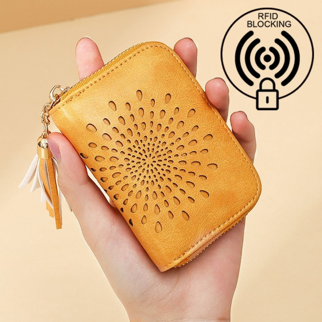 Popular single zipper lady card holder in 2021 SunFlower Series Card Holder