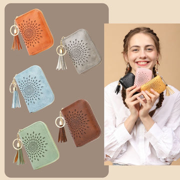 Popular single zipper lady card holder in 2021 SunFlower Series Card Holder