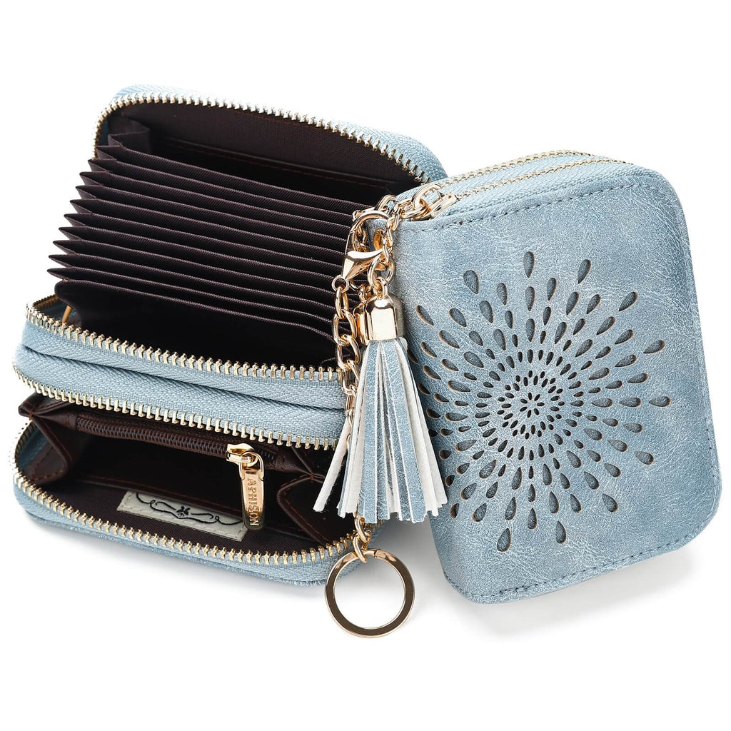 Double Zip Blue Card Holder SunFlower Series Card Holder