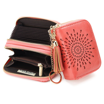 Double Zip Tangerine Card Holder SunFlower Series Card Holder