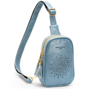 APHISON Sunflower Small Sling Bag Fanny Packs Cell Phone Purse Vegan Leather Crossbody Bags Gifts for Women Men Teen Girls BLUE APHISON