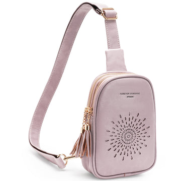 APHISON Sunflower Small Sling Bag Fanny Packs Cell Phone Purse Vegan Leather Crossbody Bags Gifts for Women Men Teen Girls PURPLE APHISON