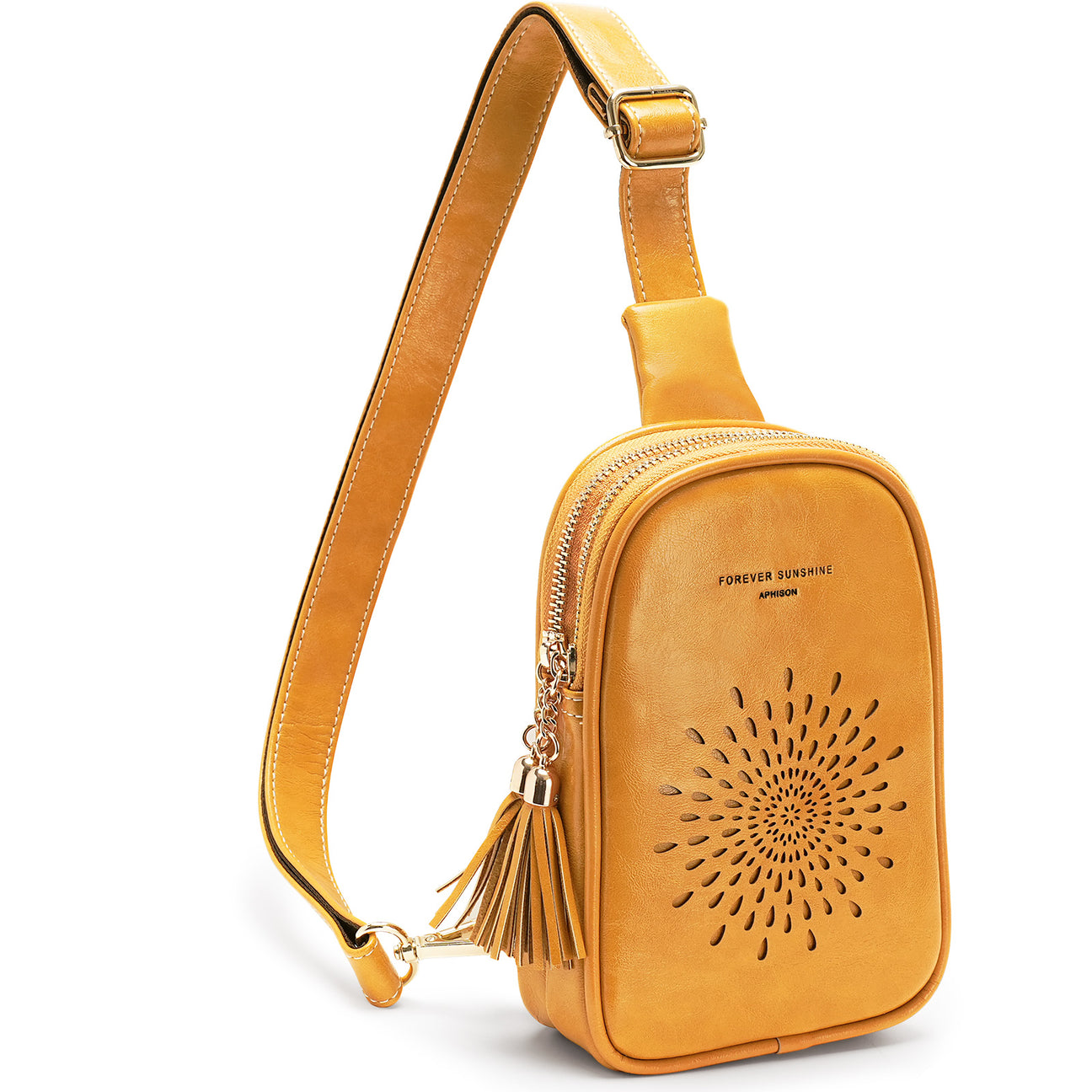 APHISON Sunflower Small Sling Bag Fanny Packs Cell Phone Purse Vegan Leather Crossbody Bags Gifts for Women Men Teen Girls YELLOW APHISON