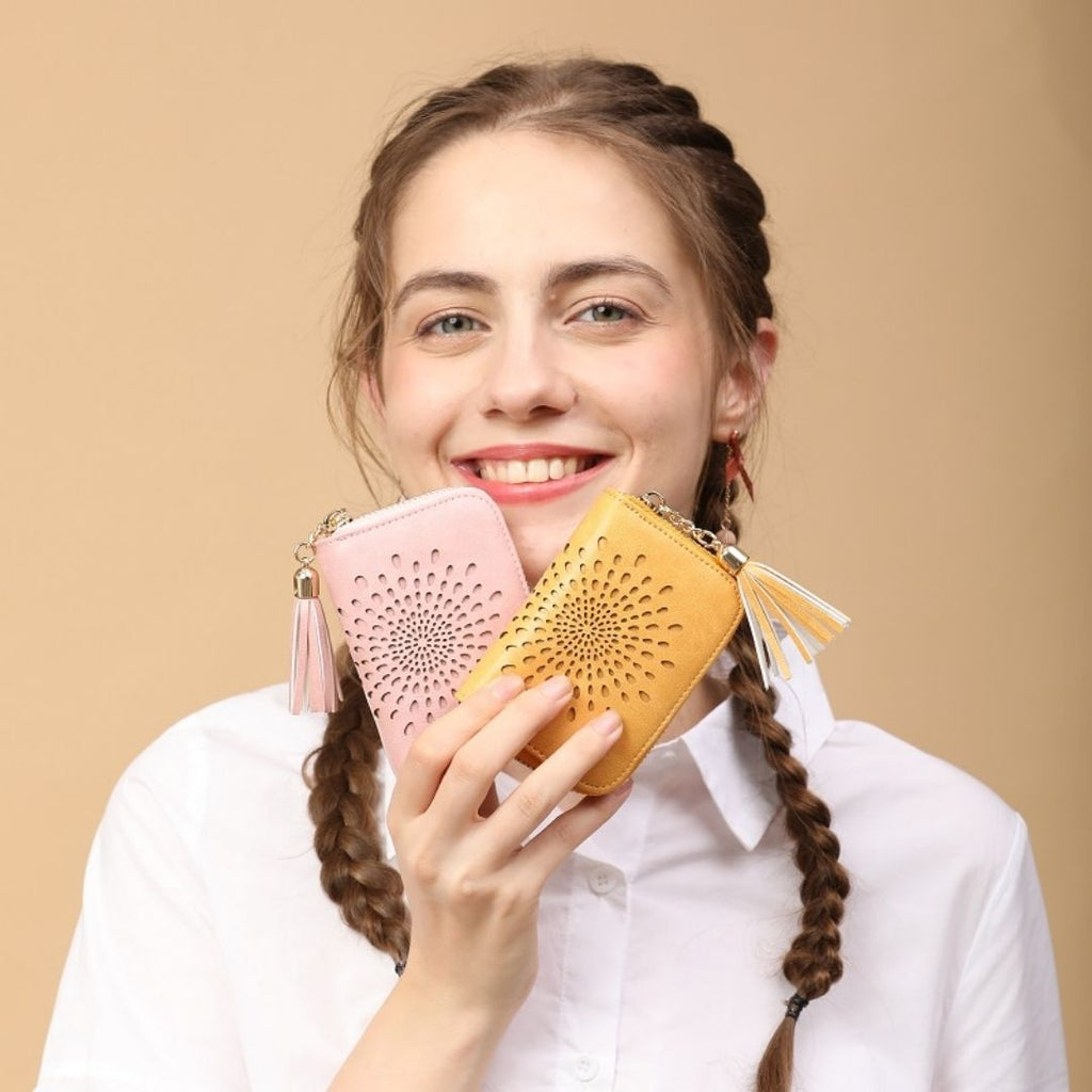 Popular single zipper lady card holder in 2021 SunFlower Series Card Holder