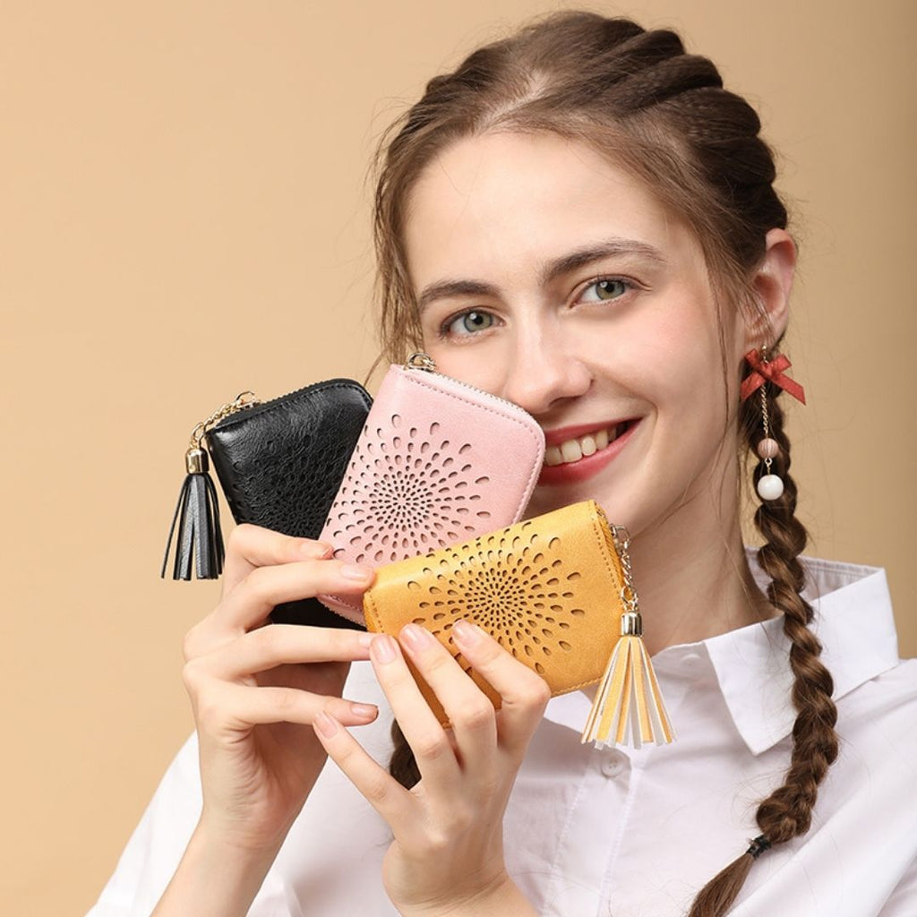 Popular single zipper lady card holder in 2021 SunFlower Series Card Holder