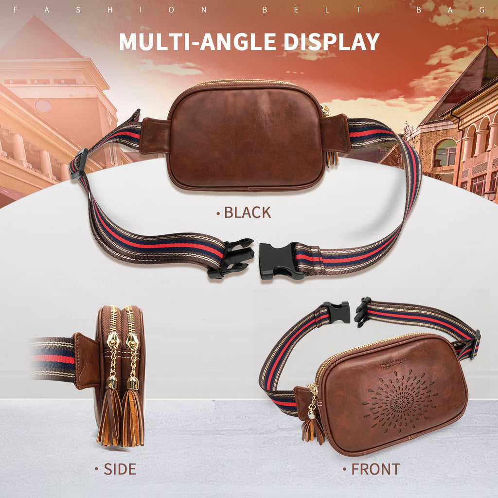 APHISON Fanny Pack,Crossbody Belt Bag with Adjustable Straps, Bum sling bag,Fashion Waist Pack for Women and Men - Coffee APHISON