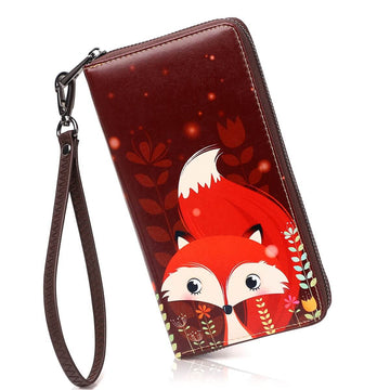 Red fox Long wallet 3D inkjet Print Long wallet