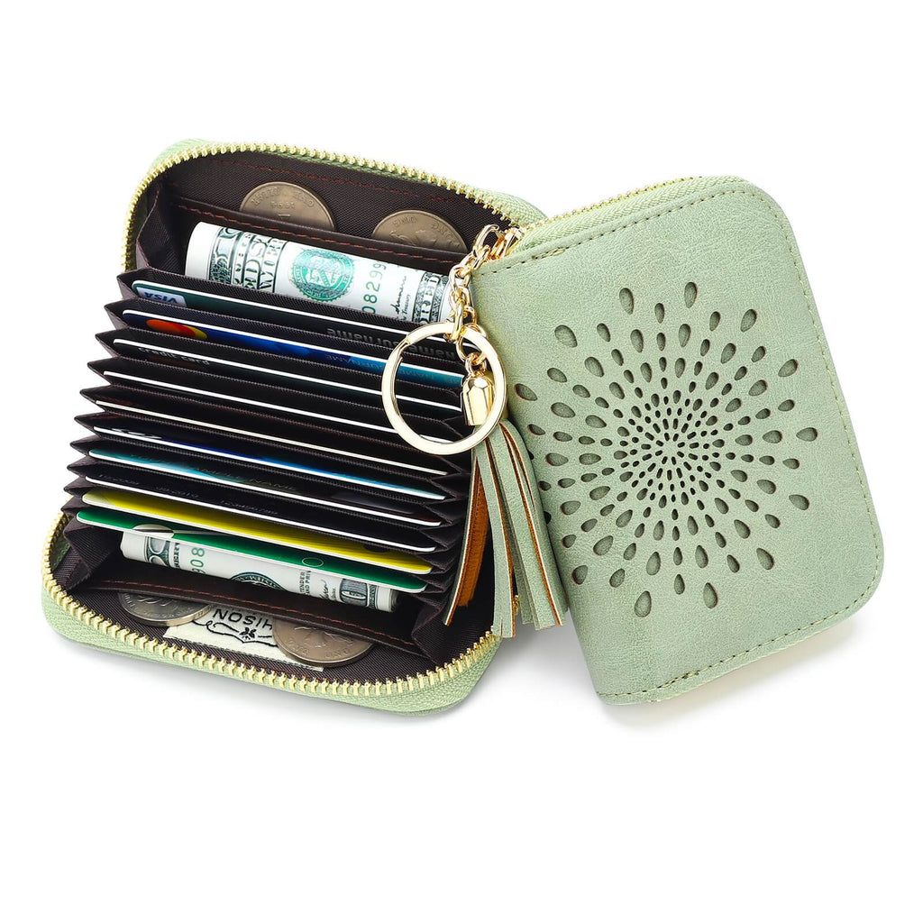 Single Zip Green Card Holder SunFlower Series Card Holder