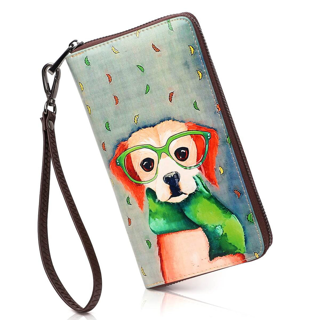 Glasses dog Long wallet 3D inkjet Print Long wallet