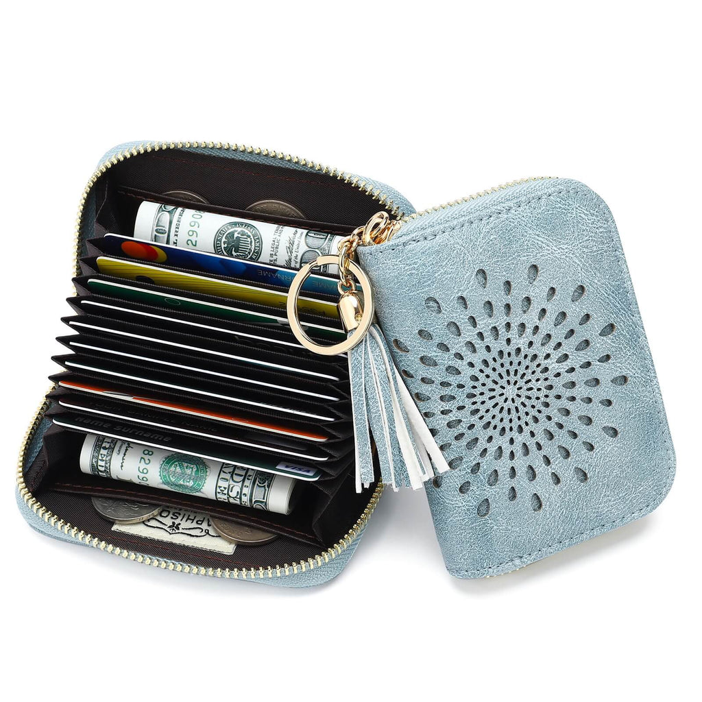 Single Zip Blue Card Holder SunFlower Series Card Holder