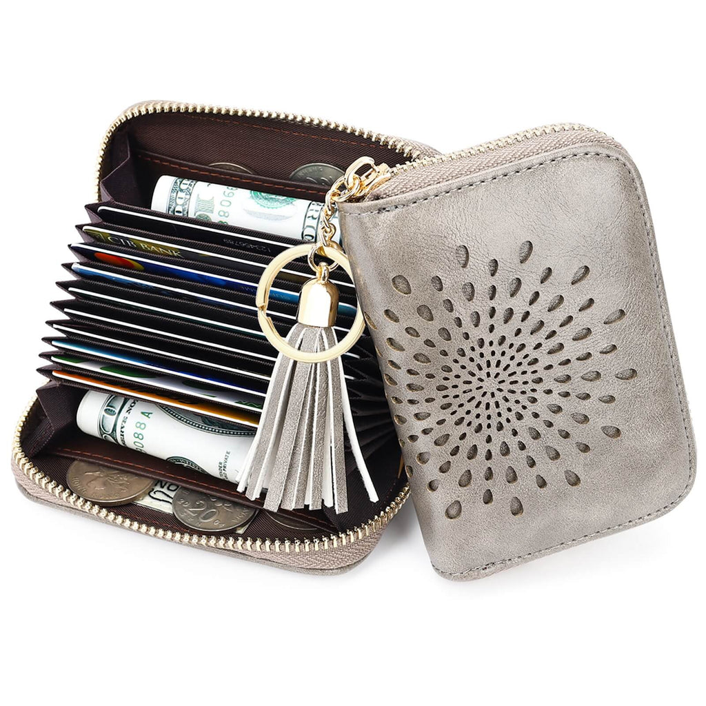 Single Zip Gray Card Holder SunFlower Series Card Holder