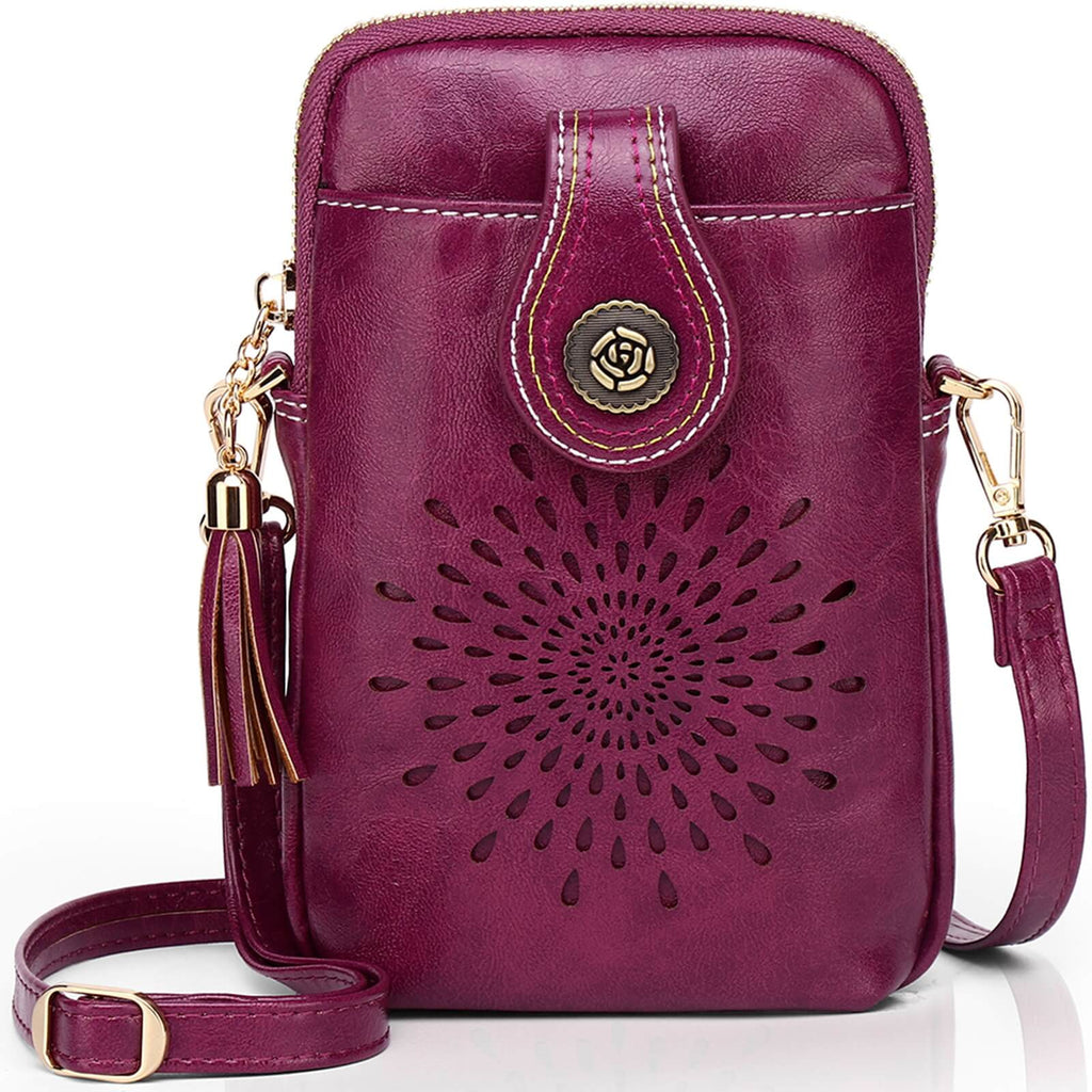 Purplish Red CrossBody Bag-Sunflower SunFlower Series CrossBody Bag