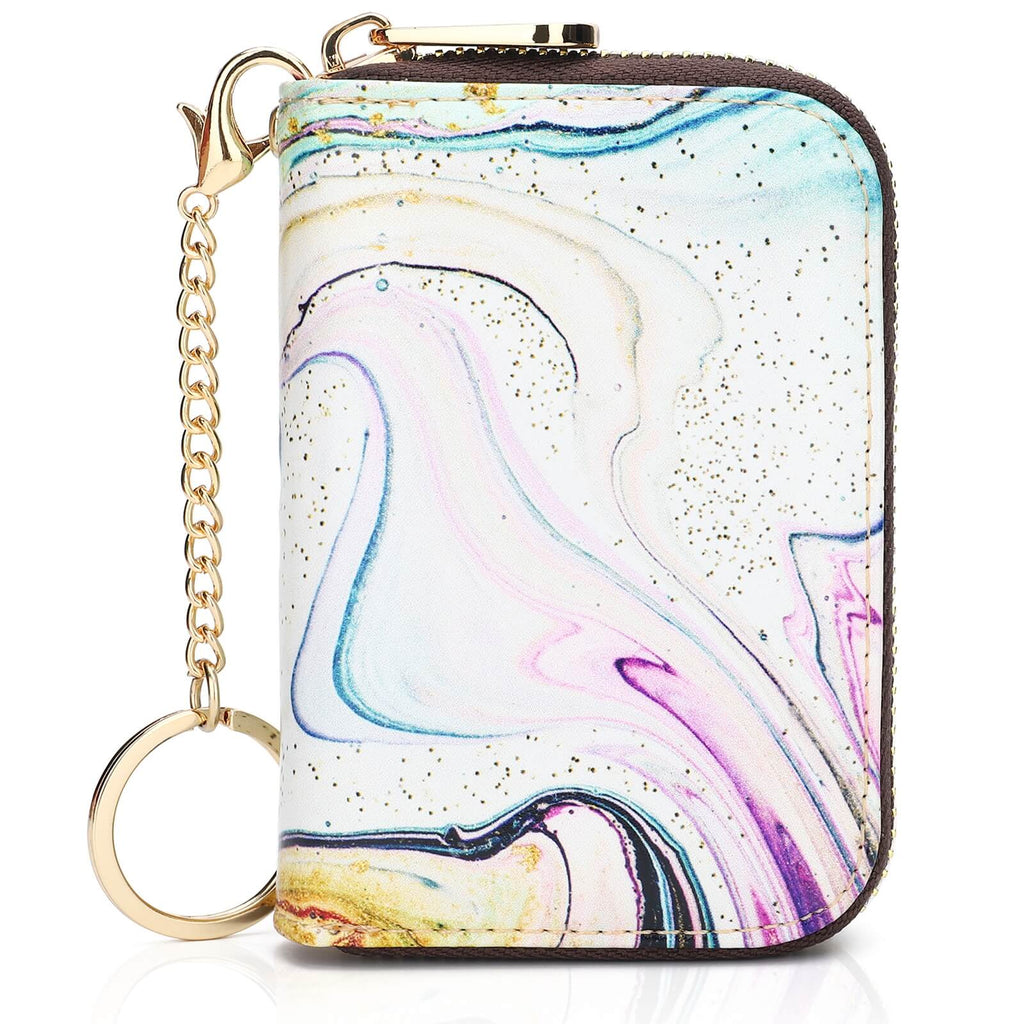 RFID Credit Card Holder Wallets for Women Leather Zipper Card Case for Ladie 3D inkjet Print Card Holder