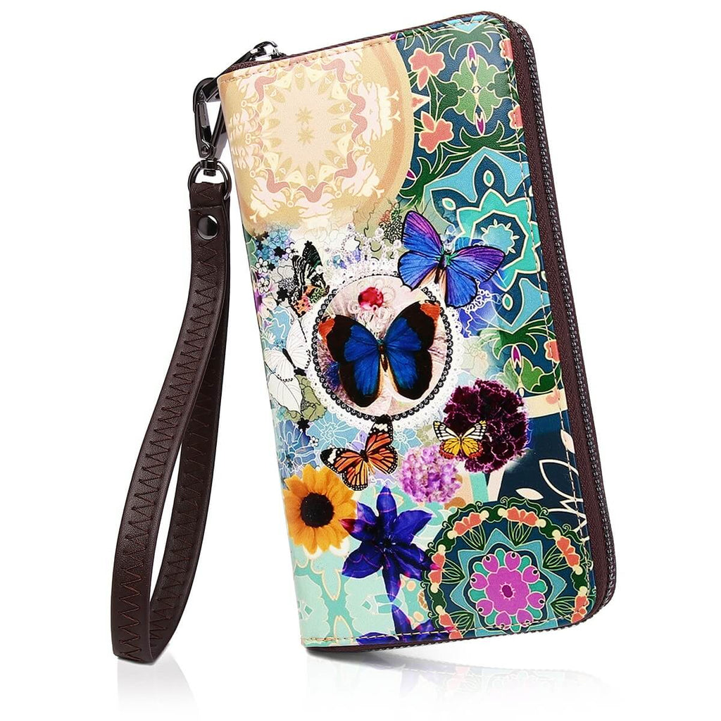 Color butterfly Long wallet 3D inkjet Print Long wallet