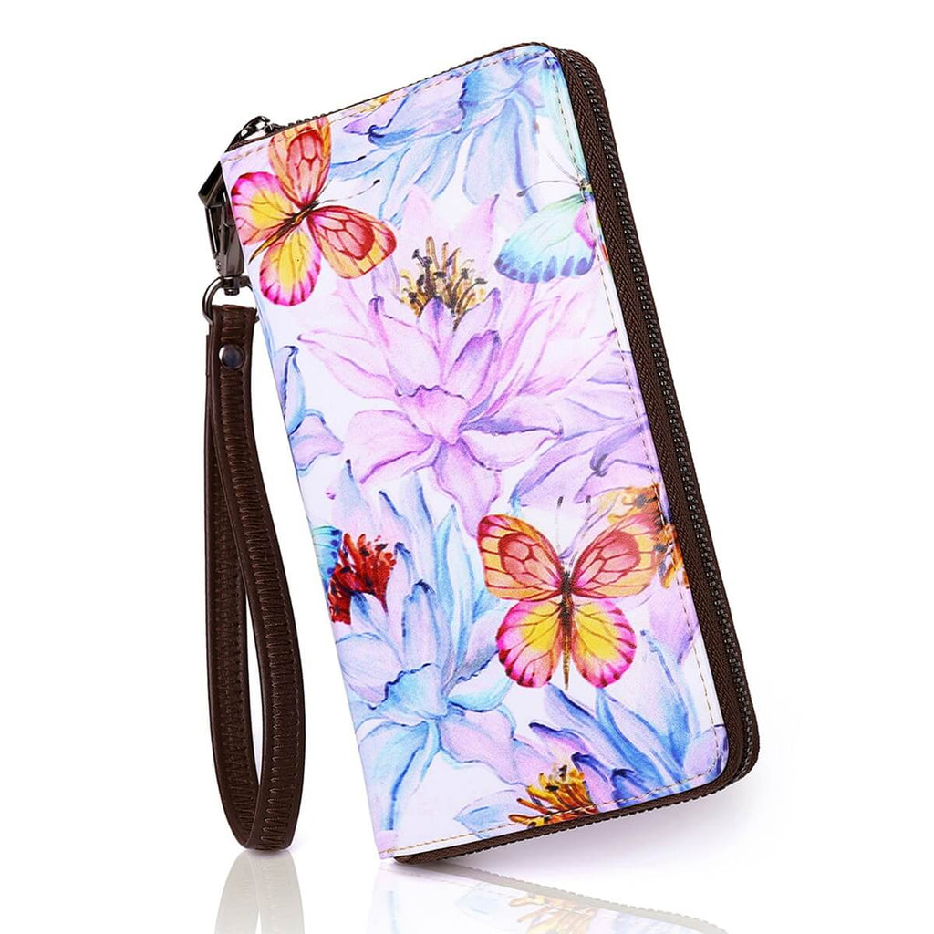 Purple butterfly Long wallet 3D inkjet Print Long wallet