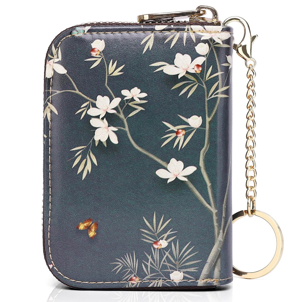 RFID Credit Card Holder Wallets for Women Leather Zipper Card Case for Ladie 3D inkjet Print Card Holder