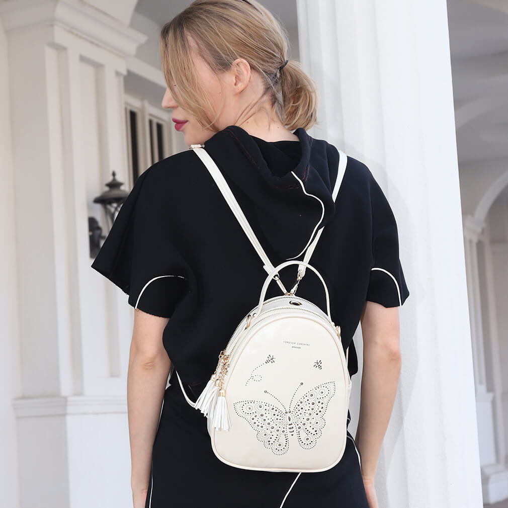 White BackPack-Butterfly Butterfly Series BackPack