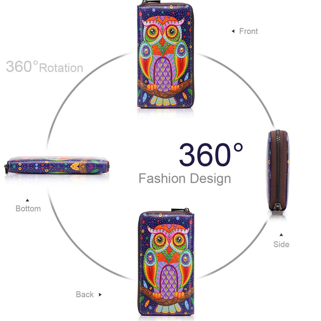 Blue owl Long wallet 3D inkjet Print Long wallet