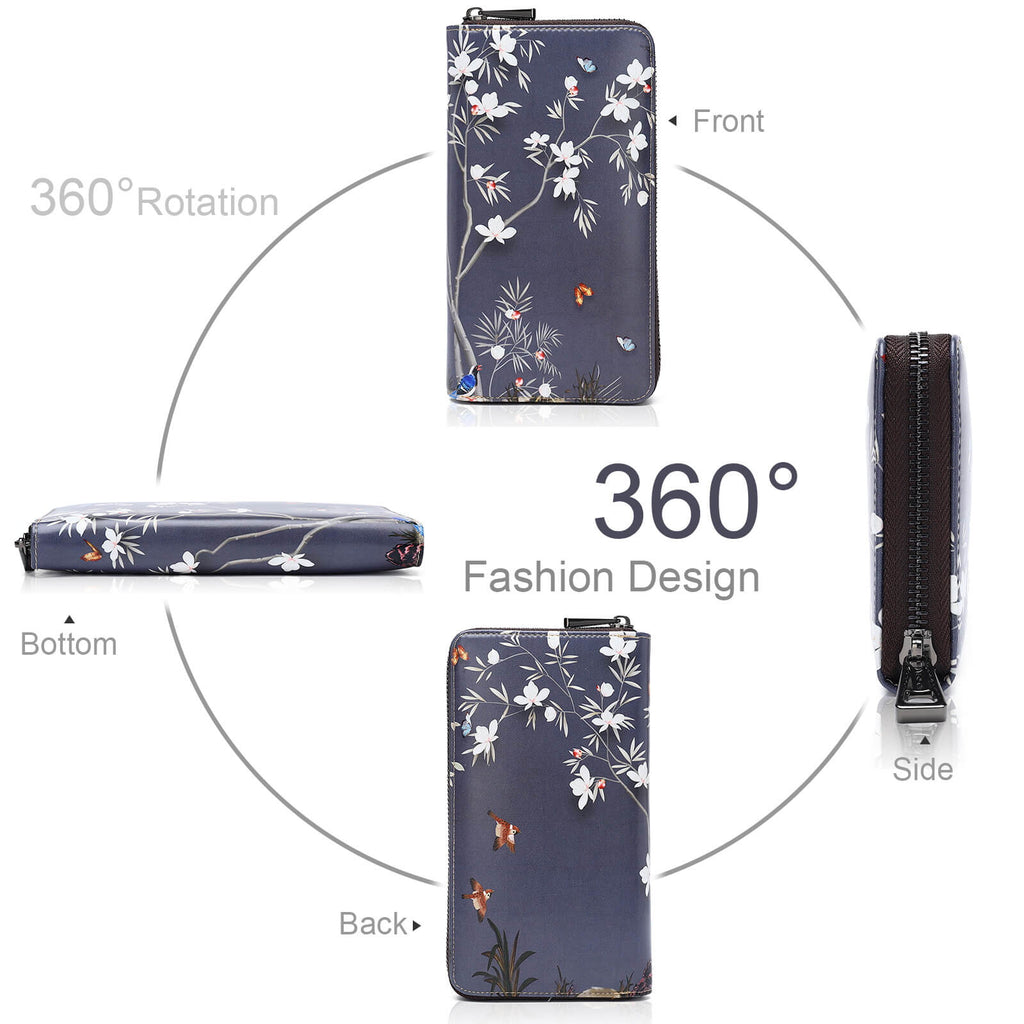 Small White flower Long wallet 3D inkjet Print Long wallet