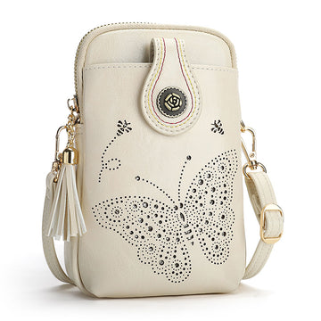 White CrossBody Bag-Butterfly Butterfly Series CrossBody Bag